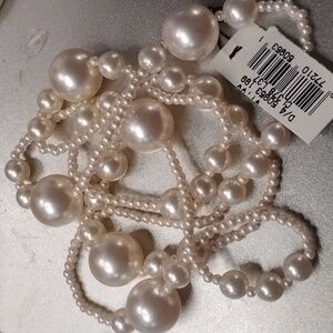 Long faux pearl necklace